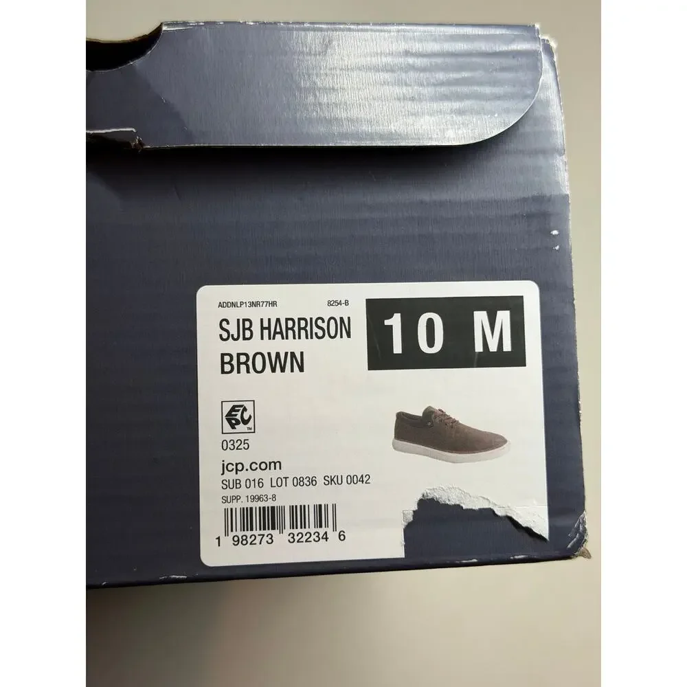 NEW! St. John's Bay Harrison Mens Round Closed Toe Oxford Shoes 10M Brown